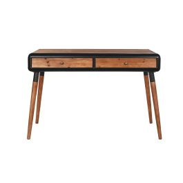 Consola DKD Home Decor Negro Natural Marrón oscuro Gris oscuro Metal Abeto 120 x 50 x 77 cm