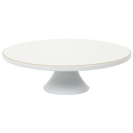 Home Deco Factory Pastelera Con Pie Lounge, ribete dorado, diámetro 30 cm altura 10 cm, ideal para eventos
