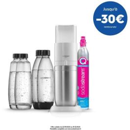 Sodastream DUOBICB Máquina DUO Blanca Pack con 4 Botellas (2 decantadores DUO, 2 Fusible LV) y 1 Cilindro Intercambio CQC
