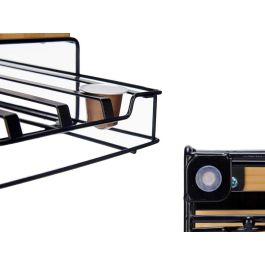 Kinvara Portacápsulas Metal y Bambú para 32 Cápsulas Nespresso Pequeña 21x7.5x31 cm (Set de 6)