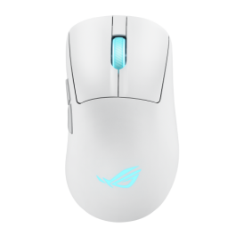 ASUS ROG 90MP04A0-BMUA10 Ratón Gaming Keris II Origin Blanco para Diestros Óptico Tri-Modo 42000 DPI Multi Color 6 Botones
