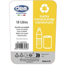 Inde Cubo de basura con pedal Ecoponto 18 L Plástico (5 Unidades)