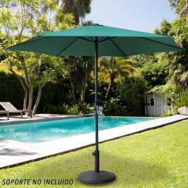 Parasol 300 cm con chimenea y mástil de aluminio 4,8 cm color verde Parasol 300 cm con chimenea y mástil de aluminio 4,8 cm color verde