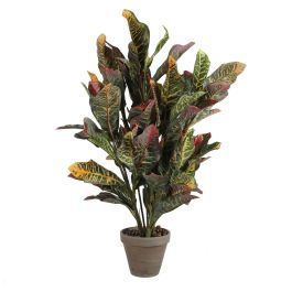 Mica Decorations Planta artificial Croton verde en maceta gris de cerámica, PVC, alta calidad, efecto natural 73x40cm Precio: 35.88999997. SKU: S7901896