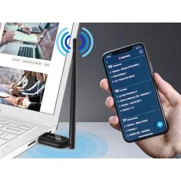 Conceptronic Adaptador USB Bluetooth 5.1 ABBY07B con Antena 2dBi, Alcance 100m, Clase 1, Bajo Consumo, Plug and Play para Windows