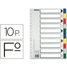 Esselte Separadores 10 Posiciones Folio Pp Colores Con Carátula Índice Cartón Blanco - Negro