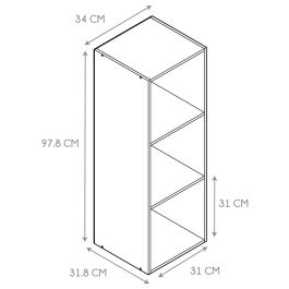 Home Deco Factory Estantería Tiffany Con 3 Compart 34x31,8 cm; h.97,8 cm