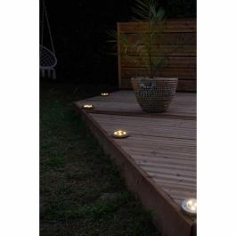 Galix Lote de 3 Focos Solares Empotrados de Acero Inoxidable 0.07W - 5 Lúmenes, 8h Autonomía, 5 LED SMD Blancos