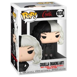 Funko Figura POP Disney Cruella Making Art de Vinilo de 9cm en Caja Regalo con Ventana