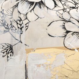 DKD Home Decor Cuadro Moderno Abstracto Pintado a mano Lienzo Pino Beige Dorado 120x90 cm Pack 2 Unidades