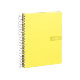 Cuaderno Espiral Liderpapel A4 Crafty Tapa Forrada 80H 90 gr Cuadro 4 mm Con Margen Color Amarillo 5 unidades