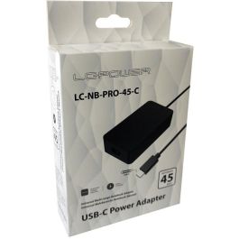 LC-Power LC-NB-PRO-45-C Cargador USB-C de 45W para Portátil, Entrada 110-240V, Negro