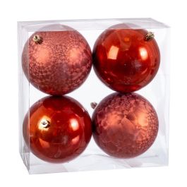 Bolas de Navidad Cobre Plástico 10 x 10 x 10 cm (4 Unidades) Precio: 6.50000021. SKU: B19JLRTPLK
