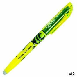 Pilot Marcador Fluorescente Frixion Light Borrable Amarillo (12 Unidades) Tinta por Fricción, Punta de Fibra para Papel (12 Unidades)