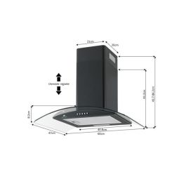 Continental Edison CEH60GB Campana Decorativa 60 cm Negro y Vidrio Continental Edison CEH60GB Campana Decorativa 60 cm Negro y Vidrio