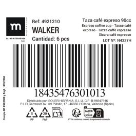 Taza Café Expreso Walker 90 cc - La Mediterranea (36 Unidades)