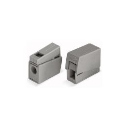 Wago Conector rápido en línea presilla 2 vías, 1 rígido + 1 rígido/semirígido/flexible, ø máximo 2,5 mm², 400V, 24A, gris