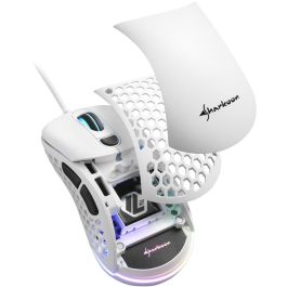 Sharkoon Ratón Light 200 Gaming, Óptico, 16000 DPI, USB Tipo A, 6 Botones Programables, Blanco