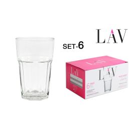 Lav Set 6 Vasos Alto 300cc Aras 7.7x7.7x12 cm (8 Cajas)