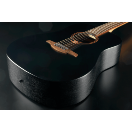 Lag Guitarra Acústica Dreadnought Tramontane 70 Negro Satinado Tapa Abeto Engelmann Fondo y Aros Caoba 6 Cuerdas