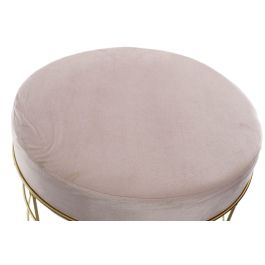 Reposapies Glam DKD Home Decor Rosa Palo Dorado 60 x 37.5 x 60 cm