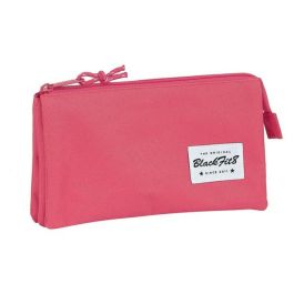 Blackfit8 Portatodo Triple Compartimento Escolar Fresa Rosa para Estudiantes, Fabricado en Poliéster 600D Resistente, Ideal Niños y Niñas a partir de 3 Años