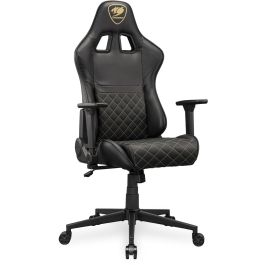 COUGAR Armor One V2 Silla Gaming Oro/Negro 120kg, Asiento Acolchado PVC/Cuero, Respaldo Acolchado Imitación Piel, Reposabrazos 4D