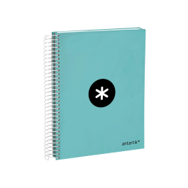 Antartik Cuaderno Espiral A5 Micro 120 Hojas 90gr Cuadro 5mm Banda 5 Color Menta