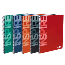 Liderpapel Cuaderno espiral Folio tapa dura 80 hojas 60 gr horizontal con margen colores surtidos