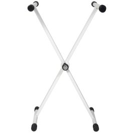 Quiklok T10 Soporte de Teclado Formato "X" / Perfil Simple - Acero/Aluminio Blanco Plegable y Ajustable 72kg