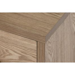 DKD Home Decor Mesita de Noche Oriental Natural Dorado 40 x 50 x 40 cm con 2 Cajones