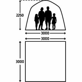 Kampa KAM1699966764670 Refugio inflable AIR Shleter 300 - 3x3 m - gris y negro