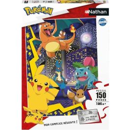 Nathan 4005556861897 Puzzle de 150 piezas Pokémon Town | Puzzle infantil temático Pokémon | Ideal para edades de 7 años en adelante