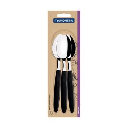 Tramontina Cuchara de Mesa Ipanema Negro 19 cm Acero Inoxidable 3 Piezas