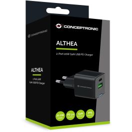 Conceptronic ALTHEA15B Cargador de Pared 20W Negro Universal, Carga 2 Dispositivos