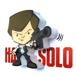 3D Light FX Lámpara Mini Hans Solo Star Wars LED 3D FX - Nunca se calienta