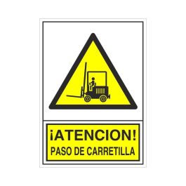 DUVER 325 Señal de Atención y Advertencia "Paso Carretilla" en Plástico de 295x210 mm