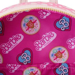 Loungefly Mochila Barbie con Logo Dorado de Piel Vegana 25cm - Herrajes Metálicos y Detalles Estampados