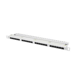 Lanberg PPU6-0024-S Panel de Parcheo 0.5U de Metal, Color Gris, 440mm Ancho x 22.2mm Alto x 99mm Profundo