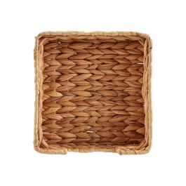 Giftdecor Servilletero Cuadrado de Paja Marron 23x23x8 cm (Set de 12)