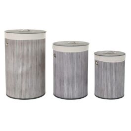 Cesta Ropa Basicos DKD Home Decor Gris Beige 38 x 60 x 38 cm Set de 3