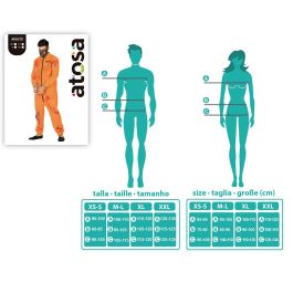 Disfraz Preso Sangriento de Hombre Adulto Psicópata Caníbal Naranja Halloween Talla XL con Mono