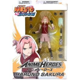 Bandai Figura Anime Heroes Naruto Haruno, 20+ puntos de articulación, detalle increíble, 15.5x25.5x5.5 cm