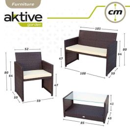 Conjunto de sofá (108x59x76 cm) + 2 sillones (59x76 cm) + mesa (85x45x41 cm) aktive Conjunto de sofá (108x59x76 cm) + 2 sillones (59x76 cm) + mesa (85x45x41 cm) aktive