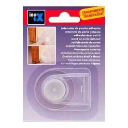 Inofix Tope y retenedor pinza adhesivo transparente 27 x 40 x 40 mm para puertas de interior