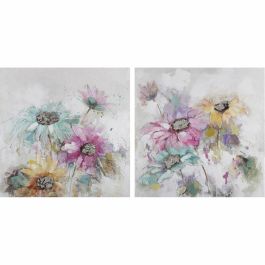 Cuadro DKD Home Decor 100 x 3,5 x 100 cm Flores Shabby Chic (2 Unidades) Precio: 136.88999951. SKU: S3038943