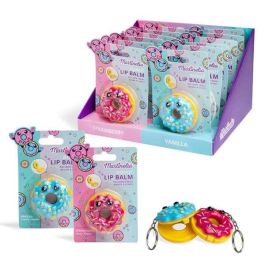 Aquarius Cosmetic Llavero Bálsamo Labial Donut - Diseño Surtido para Niños de +3 Años - Dimensiones 13,5x9x2,5 cm