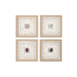 DKD Home Decor Cuadro Moderno Set de 4 Blanco Natural Cristal 22 x 22 cm Precio: 30.68999956. SKU: B1CHJS6L4V