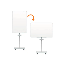 Nobo Pizarra de conferencia magnética doble cara con ruedas, blanca, 680x1040 mm