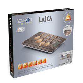 Laica Báscula de Cocina Electrónica KS5010, Máximo 10 kg, Diseño Cucharas Madera